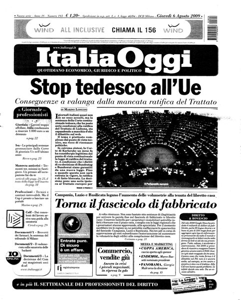 Italia oggi : quotidiano di economia finanza e politica